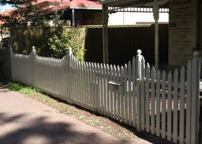 Unley Design;Heritage Picket with Superior letterbox; Surfmist; Semaphore