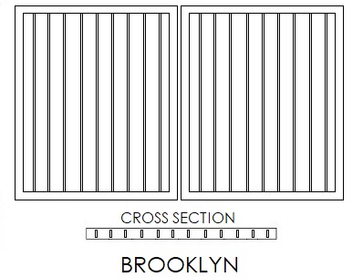 Brooklyn 38x16 Framed Bladed Look Double Gate