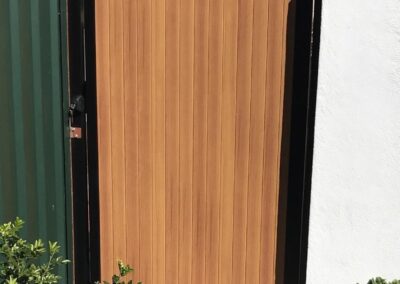 Hermitage Design Decowood Timber Look Aluminium Gate with Black frame