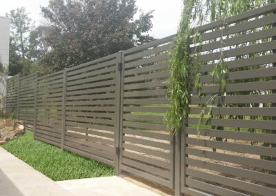 Leabrook Design Horizontal Slats with Large Gaps Fencing and Gate